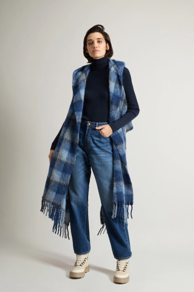 ŠÁL WOOLRICH HOODED WOOL CAPE SCARF - Fotografia č. 2