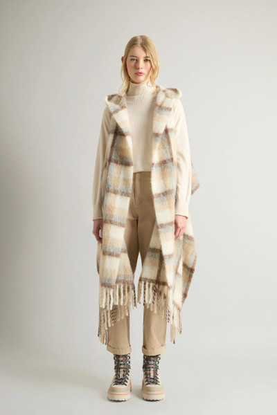 ŠÁL WOOLRICH HOODED WOOL CAPE SCARF - Fotografia č. 2
