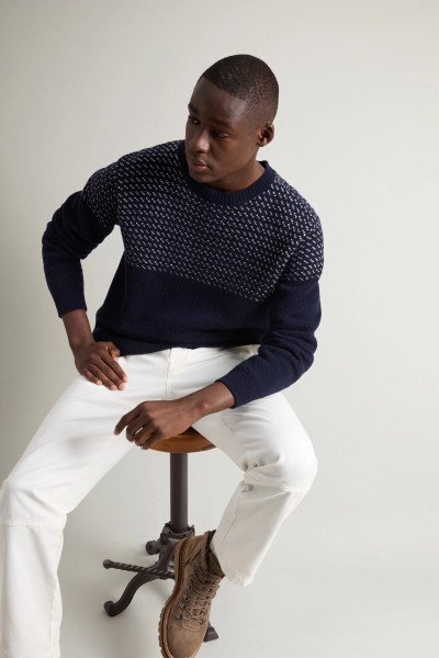 PULÓVER WOOLRICH BIRDEYE CREWNECK - Kép 4