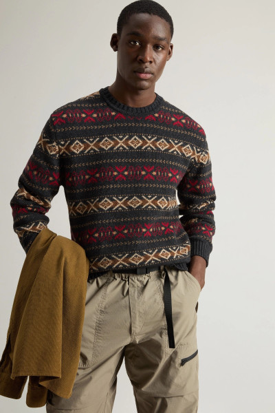 SVETR WOOLRICH MERINOS FAIRISLE CREWNECK - Fotografie č. 4
