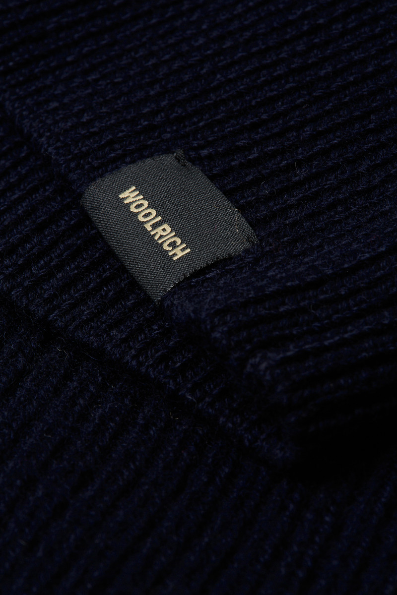 Sveter Woolrich Merinos Cardigan Melton Blue