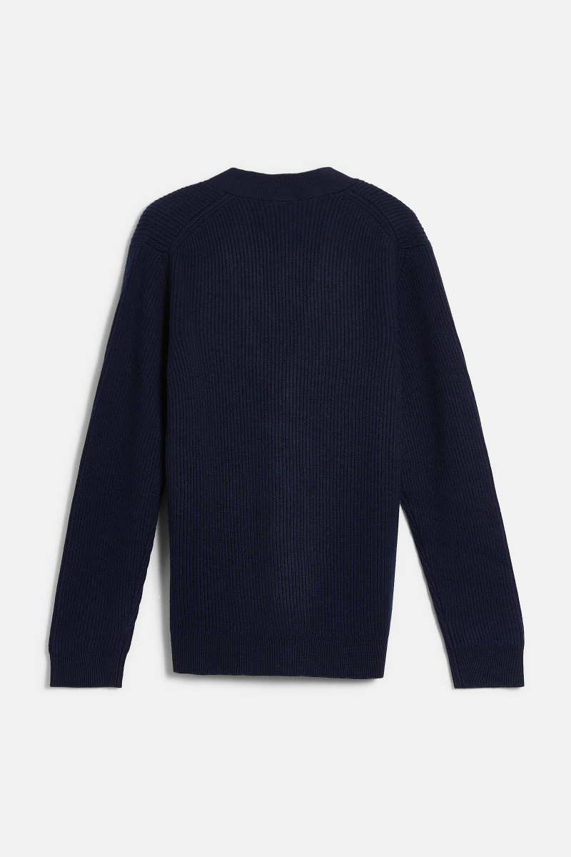 Sveter Woolrich Merinos Cardigan Melton Blue