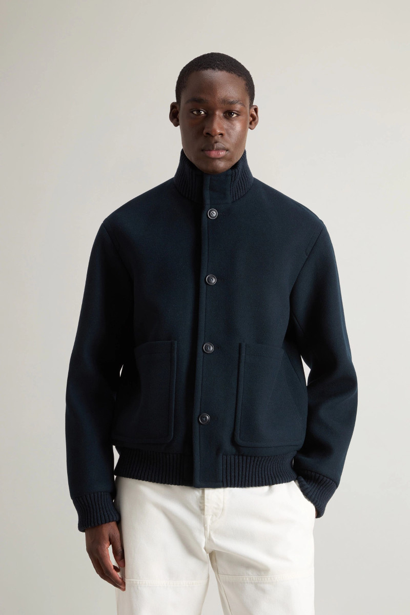 Bunda Woolrich Melton Wool Bomber Melton Blue