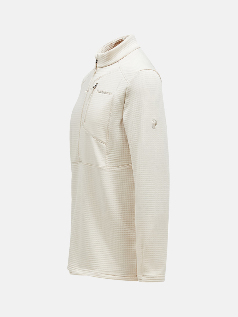 Mikina Peak Performance M Trail Polartec Half Zip Sand Fog