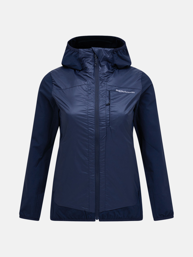 Bunda Peak Performance W Radiance Hybrid Hood Blue Shadow