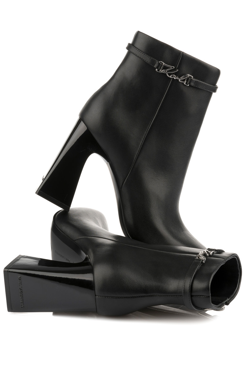 Bokacipő Karl Lagerfeld Astra Nova Zip Ankle Boot Black Lthr