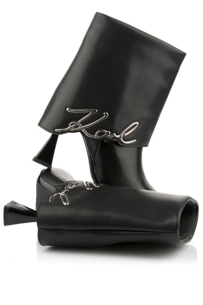 KOTNÍKOVÁ OBUV KARL LAGERFELD DEBUT II FOLD DOWN MIDI BOOT - Fotografie č. 1