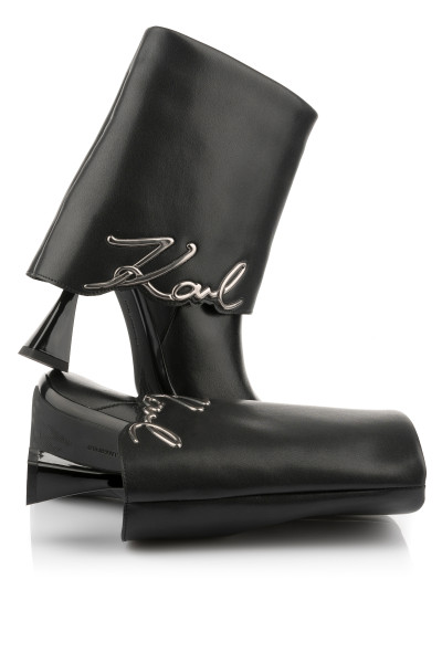 KOTNÍKOVÁ OBUV KARL LAGERFELD DEBUT II FOLD DOWN MIDI BOOT - Fotografie č. 3