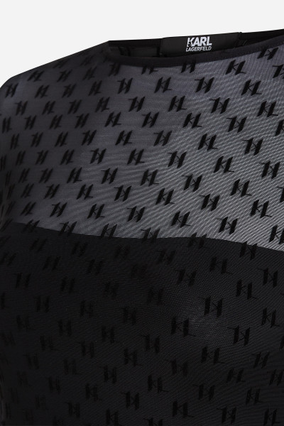 TOP KARL LAGERFELD KL MESH LSLV TOP - Fotografia č. 7