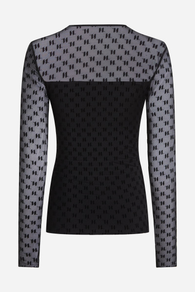 TOP KARL LAGERFELD KL MESH LSLV TOP - Fotografia č. 6
