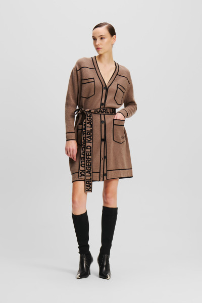 KARDIGAN KARL LAGERFELD BRANDED BELTED CARDIGAN - Fotografie č. 3