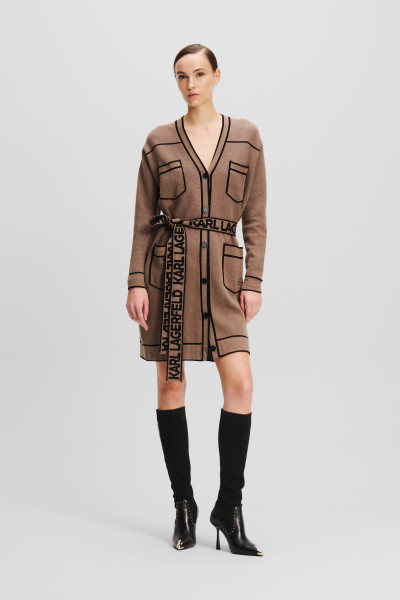 KARDIGAN KARL LAGERFELD BRANDED BELTED CARDIGAN - Fotografie č. 1