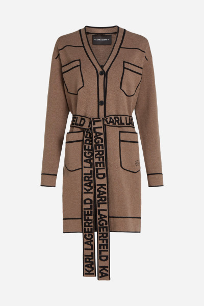 KARDIGAN KARL LAGERFELD BRANDED BELTED CARDIGAN - Fotografie č. 5