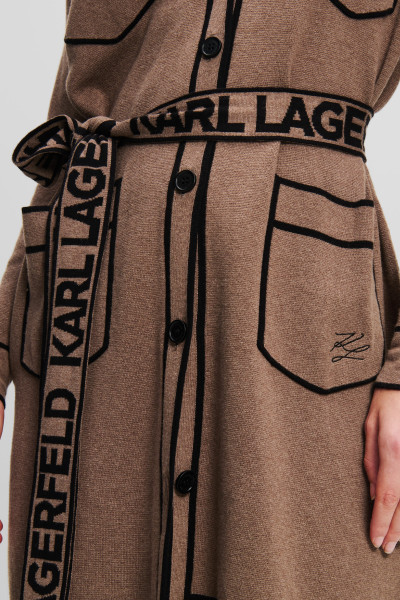 KARDIGAN KARL LAGERFELD BRANDED BELTED CARDIGAN - Fotografie č. 4