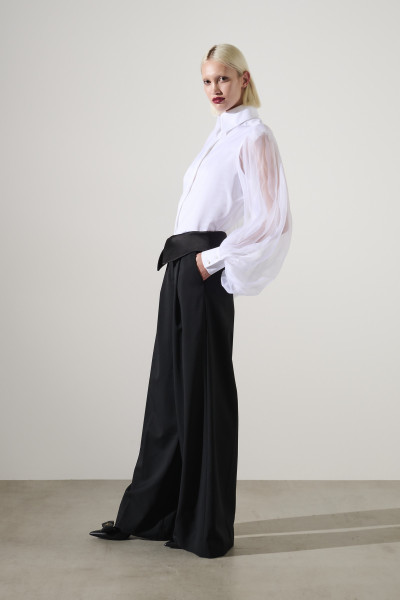 NOHAVICE KARL LAGERFELD TAILORED WIDE LEG PANTS - Fotografia č. 2