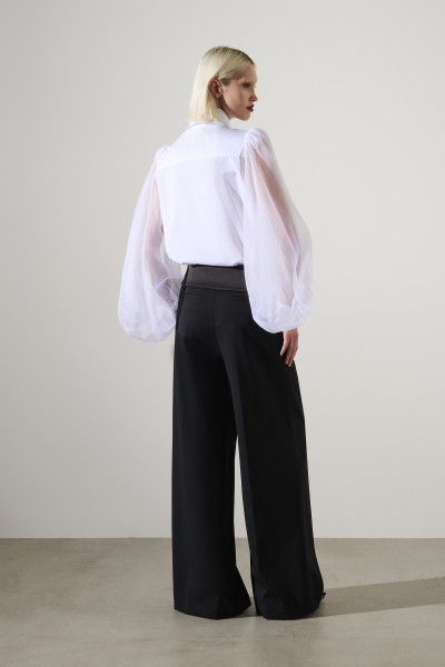 NOHAVICE KARL LAGERFELD TAILORED WIDE LEG PANTS - Fotografia č. 3