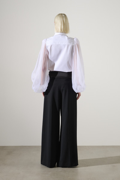 NOHAVICE KARL LAGERFELD TAILORED WIDE LEG PANTS - Fotografia č. 4
