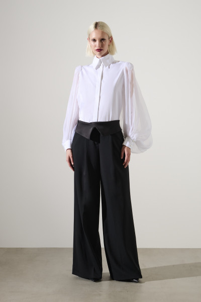 NOHAVICE KARL LAGERFELD TAILORED WIDE LEG PANTS - Fotografia č. 5