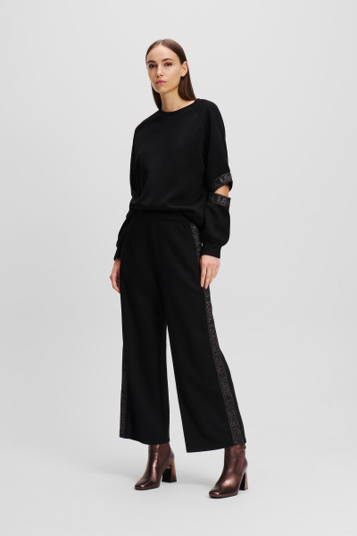 NOHAVICE KARL LAGERFELD GLITTER LOGO TAPE CULOTTES - Fotografia č. 1