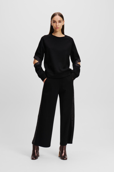 NOHAVICE KARL LAGERFELD GLITTER LOGO TAPE CULOTTES - Fotografia č. 2