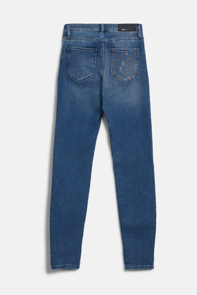 DŽÍNY KARL LAGERFELD HIGH WAIST SKINNY DENIM PANTS - Fotografie č. 2