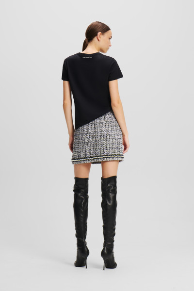 SUKŇA KARL LAGERFELD PEARL EMBELLISHED BOUCLE SKIRT - Fotografia č. 2