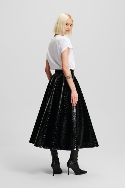SUKNĚ KARL LAGERFELD FAUX LEATHER CROC A LINE SKIRT - Fotografie č. 2