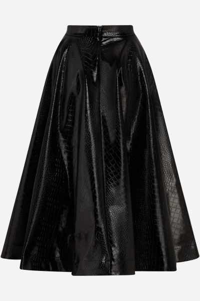 SUKNĚ KARL LAGERFELD FAUX LEATHER CROC A LINE SKIRT - Fotografie č. 6