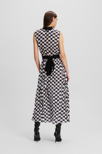 ŠATY KARL LAGERFELD CHEVRON PLEATED DRESS - Fotografia č. 2