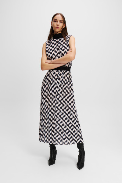 ŠATY KARL LAGERFELD CHEVRON PLEATED DRESS - Fotografia č. 3