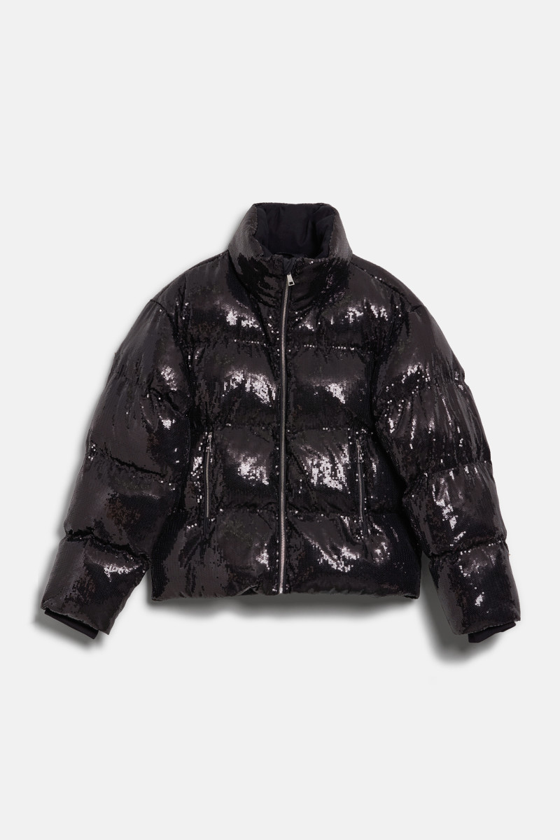 BUNDA KARL LAGERFELD SEQUIN FAUX DOWN JACKET BLACK VERMONT SK