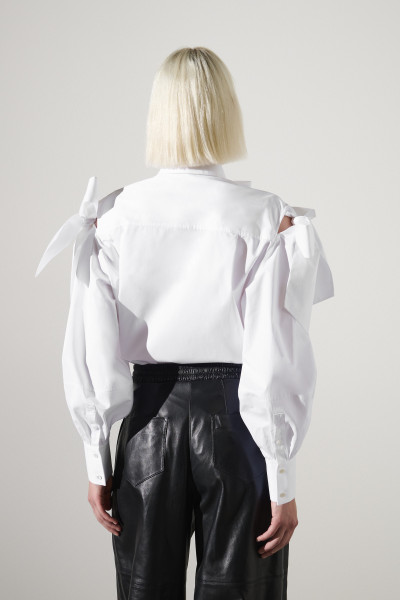 KOŠEĽA KARL LAGERFELD BOW DETAIL POPLIN SHIRT - Fotografia č. 4