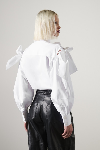 KOŠEĽA KARL LAGERFELD BOW DETAIL POPLIN SHIRT - Fotografia č. 5