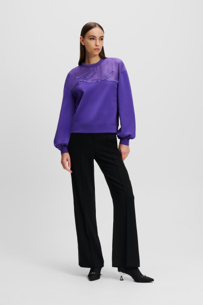 MELEGÍTŐ FELSŐ KARL LAGERFELD FABRIC MIX SIGNATURE SWEAT - Kép 2