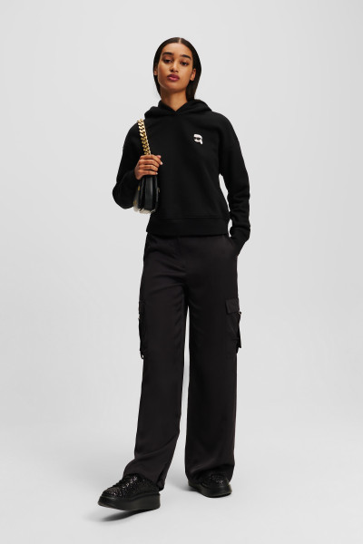 MELEGÍTŐ FELSŐ KARL LAGERFELD IKONIK 2.0 PATCH HOODIE - Kép 2