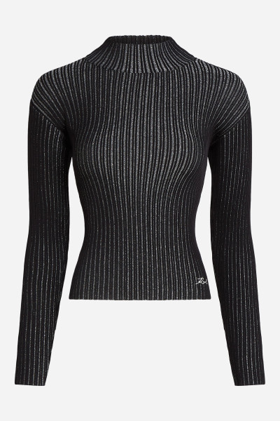 PULÓVER KARL LAGERFELD LUREX KNIT TOP - Kép 5