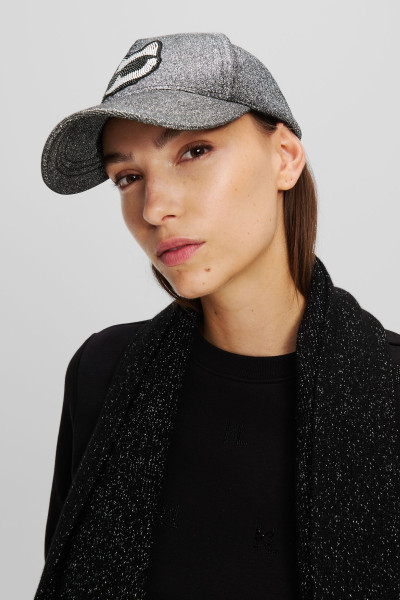SAPKA KARL LAGERFELD K/IKONIK 2.0 CHOUP GLITTER CAP - Kép 3