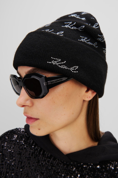 ČEPICE KARL LAGERFELD K/SIGNATURE RHNSTN AOP BEANIE - Fotografie č. 3