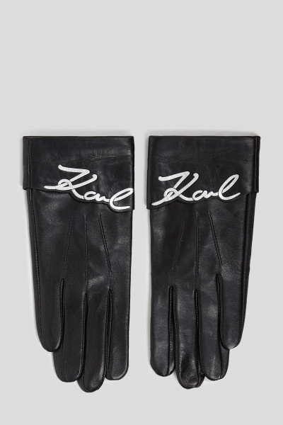 KESZTYŰ KARL LAGERFELD K/SIGNATURE LEATHER FF GLOVE - Kép 1