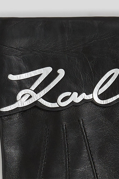 KESZTYŰ KARL LAGERFELD K/SIGNATURE LEATHER FF GLOVE - Kép 3