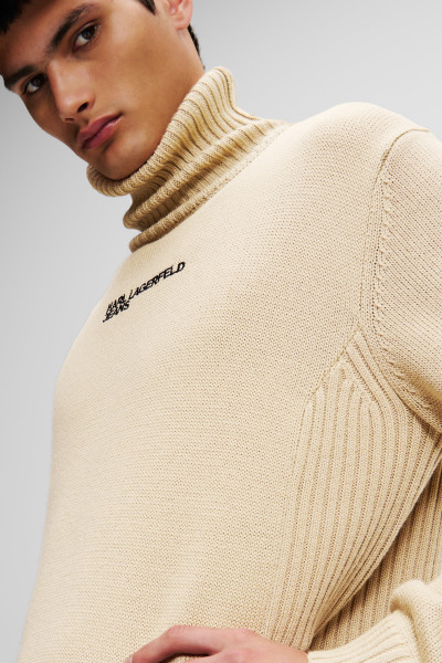 SVETR KARL LAGERFELD JEANS KLJ REGULAR ROLLNECK SWEATER - Fotografie č. 4