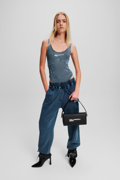 BODY KARL LAGERFELD JEANS KLJ SLVL RIBBED WASHED BODY - Fotografie č. 2