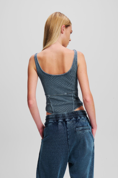 BODY KARL LAGERFELD JEANS KLJ SLVL RIBBED WASHED BODY - Fotografie č. 3