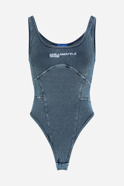 BODY KARL LAGERFELD JEANS KLJ SLVL RIBBED WASHED BODY - Fotografie č. 5