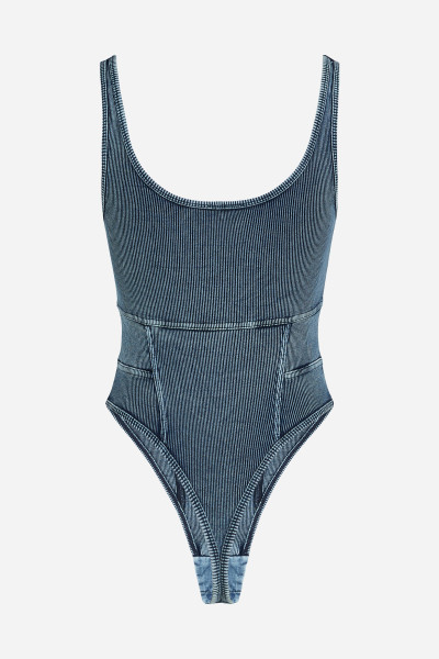 BODY KARL LAGERFELD JEANS KLJ SLVL RIBBED WASHED BODY - Fotografie č. 6