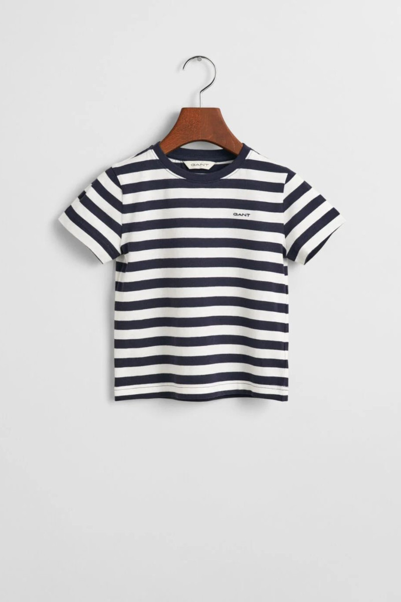 TRIČKO GANT STRIPED SHIELD T-SHIRT EVENING BLUE
