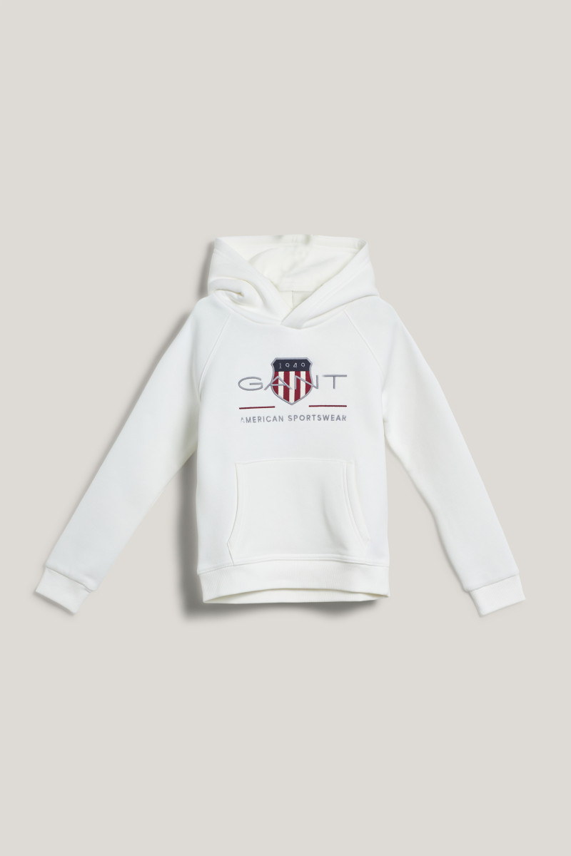 E-shop MIKINA GANT ARCHIVE SHIELD RAGLAN HOODIE EGGSHELL