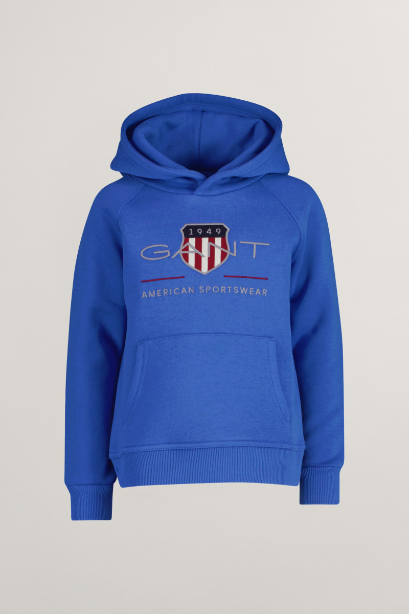 MIKINA GANT ARCHIVE SHIELD RAGLAN HOODIE GREECE BLUE