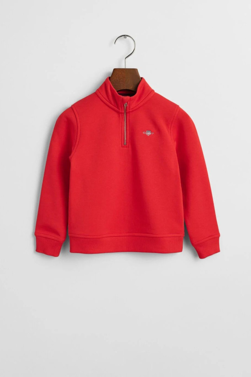 E-shop MIKINA GANT SHIELD HALF ZIP SWEAT BRIGHT RED
