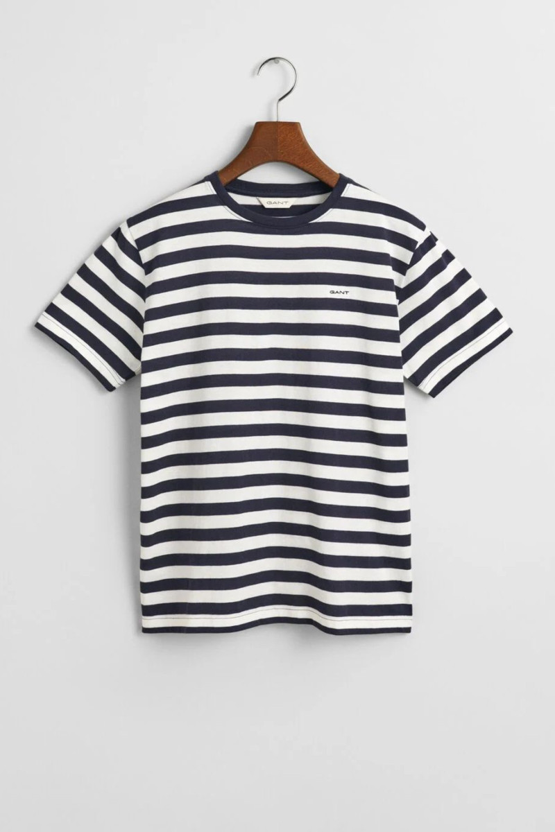 TRIČKO GANT STRIPED SHIELD T-SHIRT EVENING BLUE